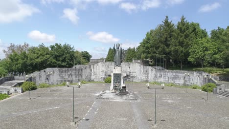 pope john paul ii statue in santuario do sameiro sanctuary in braga, portugal