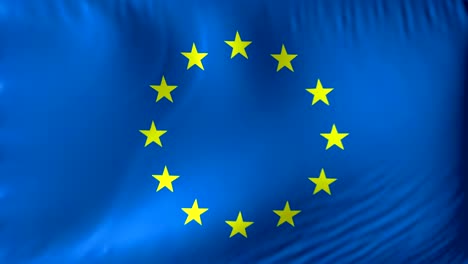 flag of european union. seamless looping 4k full realistic flag waving against background.