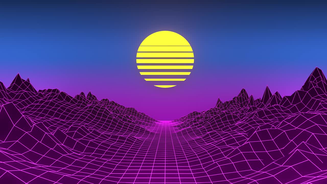 신스 웨이브 레트로 배경 루프