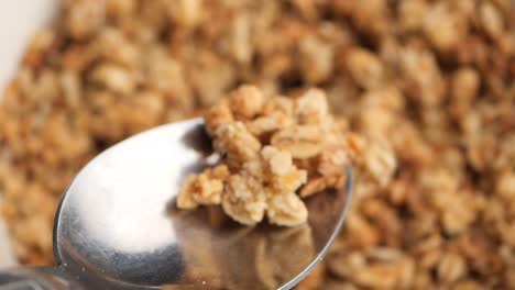 granola on a spoon