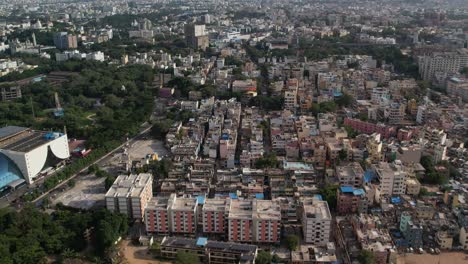 aerial view of hyderabad, the capital and largest city of the indian state of telangana