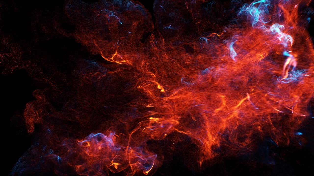 Koyu Arka Plan Üzerinde Dönen Canlı Soyut Enerji Parçacıkları