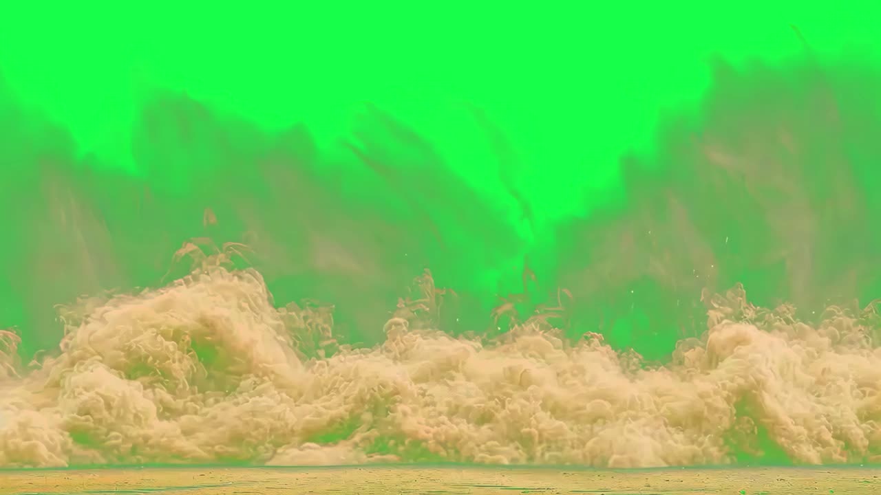 Vibrant abstract ocean waves animation, transparent 4K video, green screen