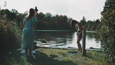 friends enjoying a day by the river
