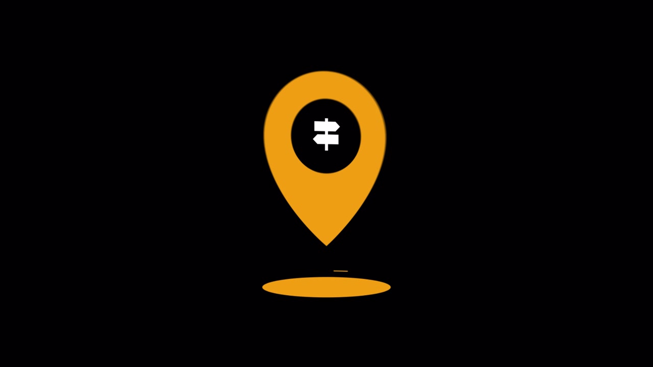 Segnalini di posizione animati per mappe con icone di segnali direzionali.