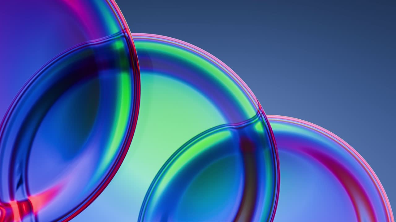 Fluid Abstract Background with Shifting Iridescent Circles