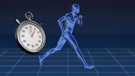 Stopwatch-and-human-model-running