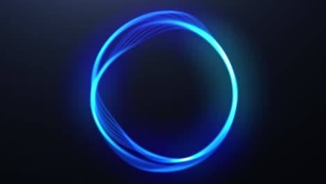 blue neon circle on a dark background