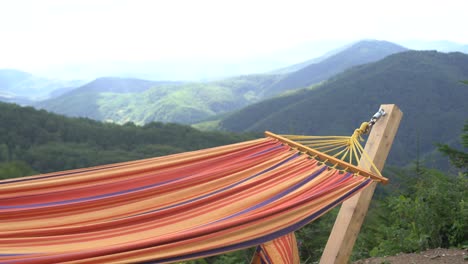 hammock with a beautiful nature view of mountains. hanging hammock relaxing