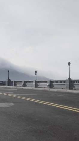 empty road on a foggy day