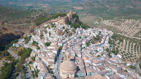 aerial view of the beautiful town montefrio in granada from the spanish reconquest