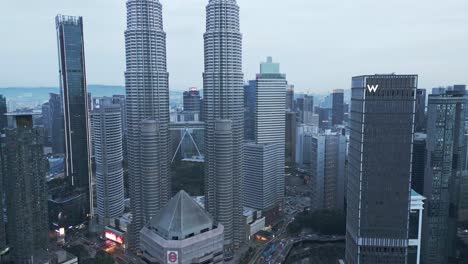 stunning aerial view of kuala lumpur skyline at dusk
