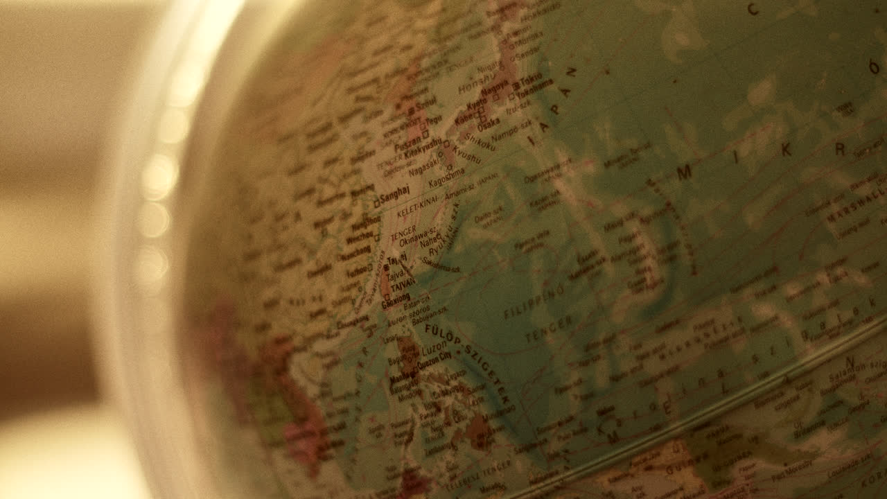 Close-up of a Vintage World Globe