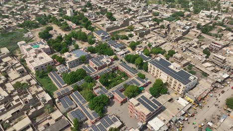 solar-powered taluka hospital in shahdadpur, sindh pakistan. aerial