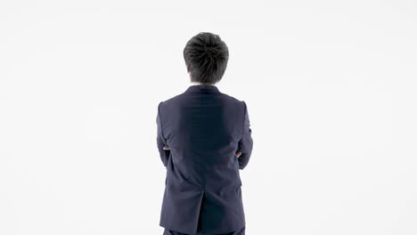 asian man posing on white background