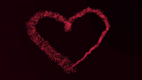 an abstract heart shape drawn with particles.