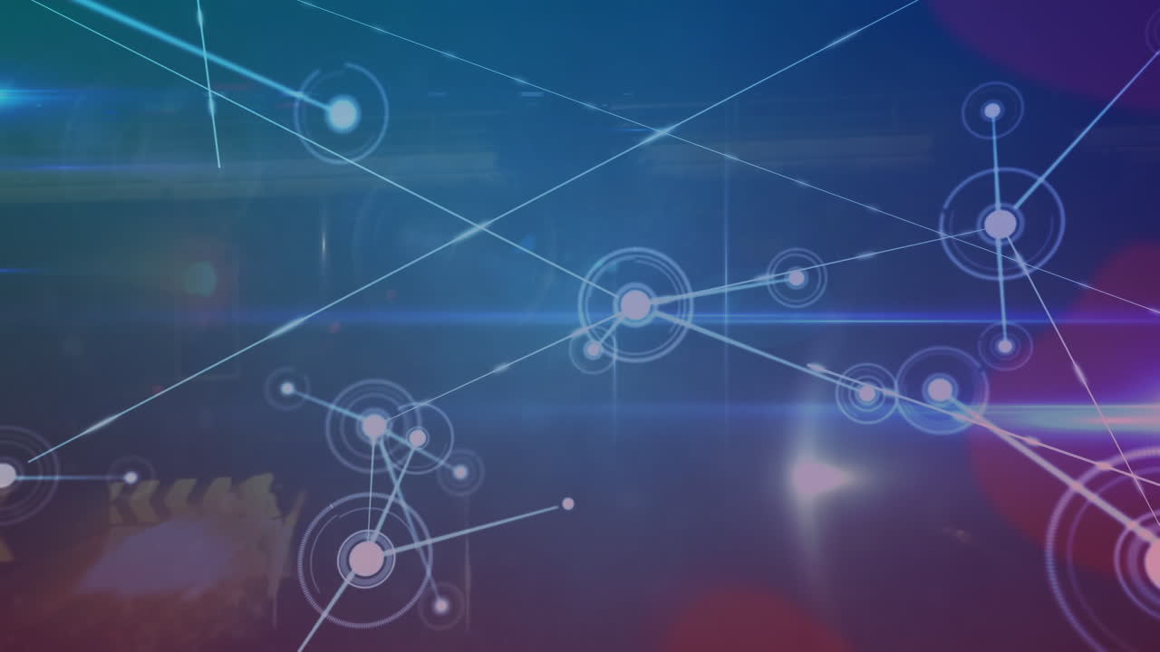 animación de la red de conexiones a través de senderos de luz