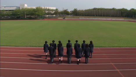 students on a track
