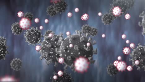 Animación-De-Células-Del-Virus-Covid-19-Sobre-Fondo-Negro