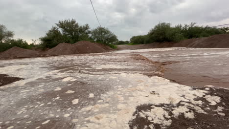 impassable road in arizona after heavy rainfall