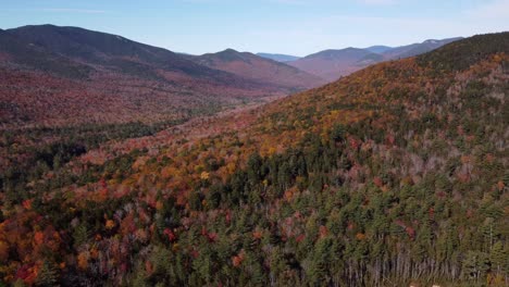 aerial view of autumn foliage of white mountain national forest new hampshire