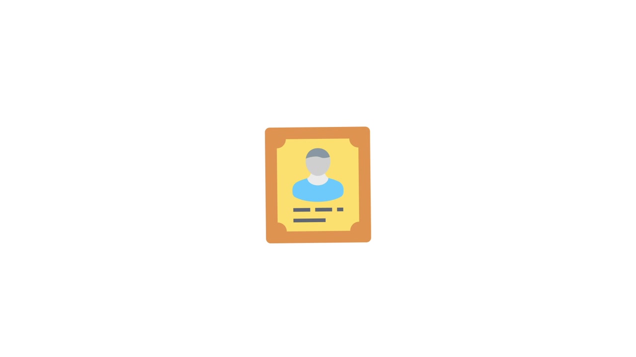 Animated Icon of a Rotating ID Card with User Profile