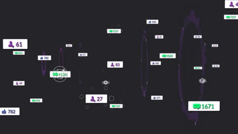 animación de iconos de medios sobre el escaneo de alcance