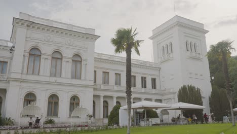 white palace with garden cafe