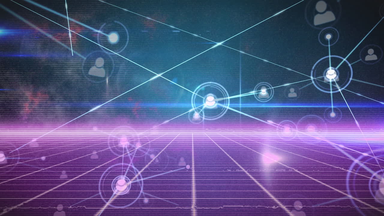 파란색 배경에 있는 데이터 처리의 애니메이션