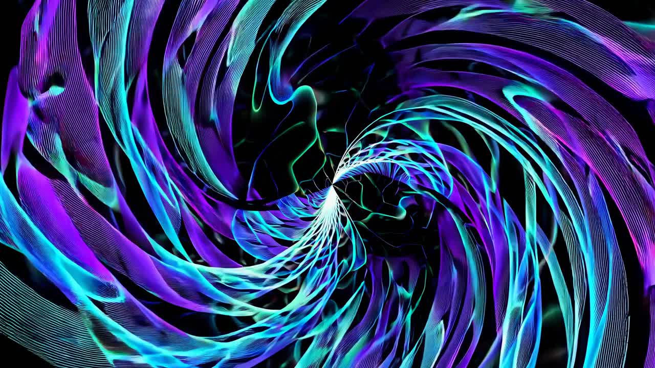 Abstract Neon Spiral Art