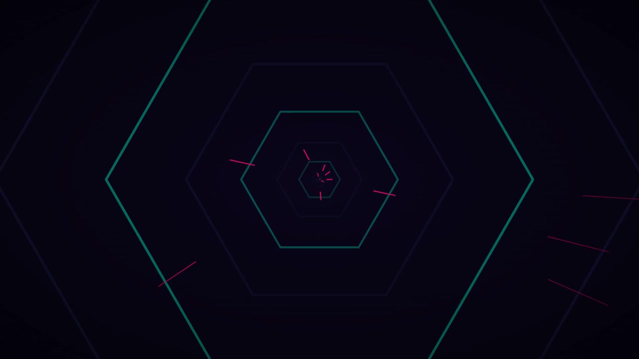 Fundo Abstrato Animado com Formas Geométricas Hexagonais Pulsantes