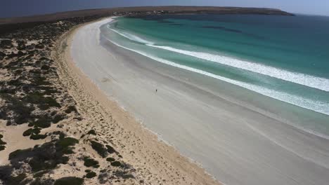 aerial drone view of the blue waters of sceale bay, south australia, australia