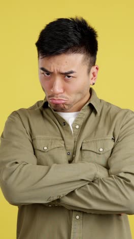 man with a frustrated expression