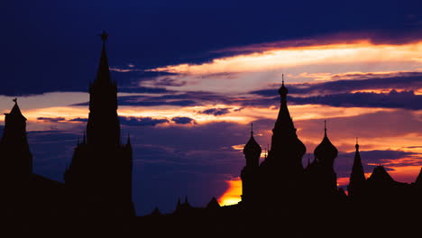 sunset over the kremlin and red square, moscow