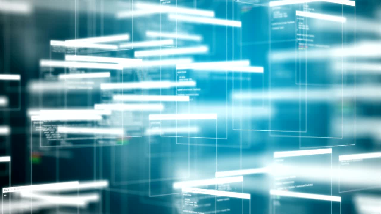 4k paso de vuelo código aleatorio cuadro de texto elemento de tabla en fondo oscuro abstracto para concepto de tecnología futurista