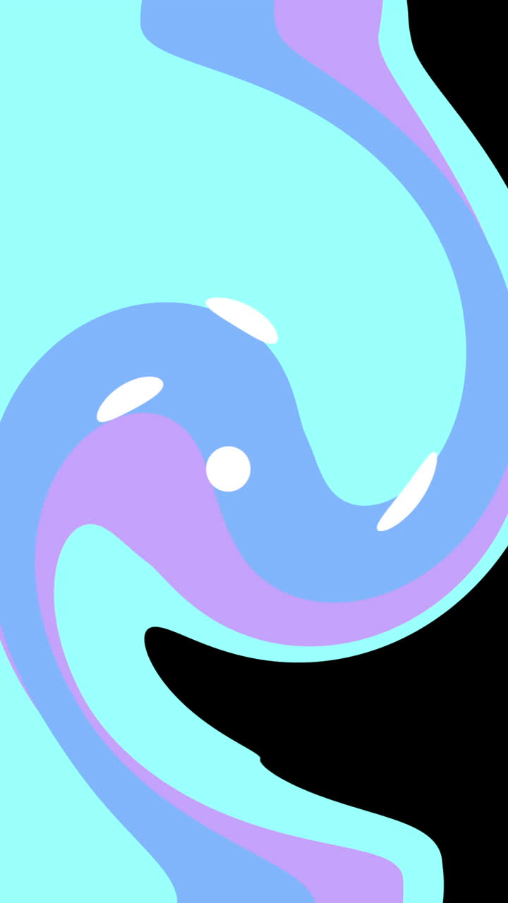 Abstract Flowing Pastel Liquid Shapes on Black Background