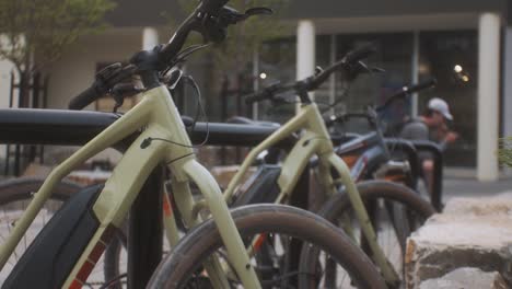 Electric-bicycles-parked-on-the-street