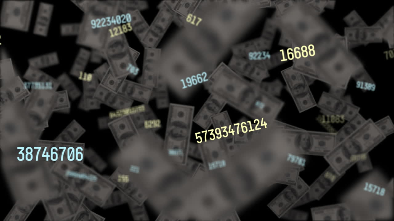 달러에 대한 감소 숫자의 애니메이션