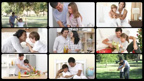 Animation-of-father-enjoying-moments-in-family