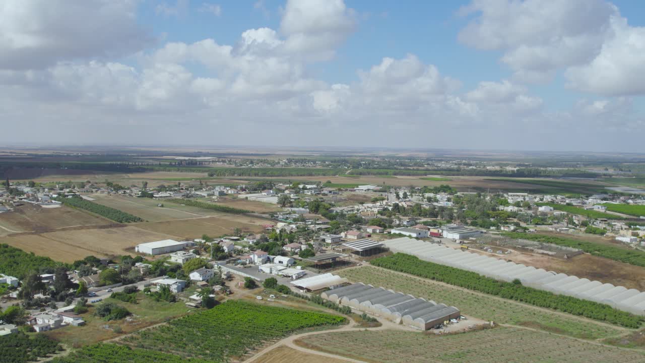 이스라엘 sdot negev에서 shuva 정착지의 공중 촬영