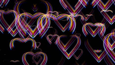 corazón rayado revela el bucle de rayos de luz