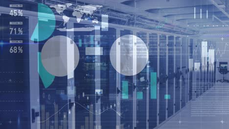 Animation-of-interface-with-statistical-data-processing-against-computer-server-room
