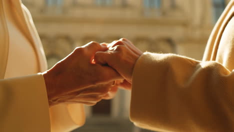 holding hands