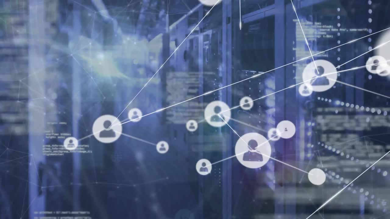 Animation of network of connections over computer servers