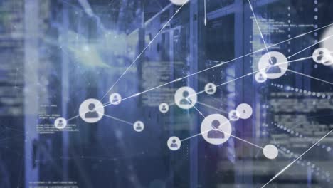 animation of network of connections over computer servers