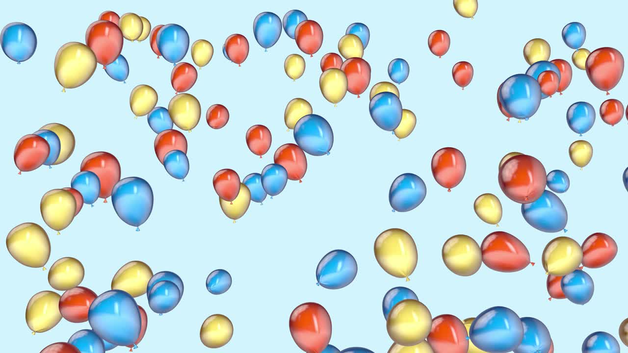 muchos globos de diferentes colores volando hacia arriba infinitamente.