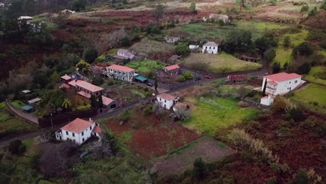 drone shot of a little village in madeira