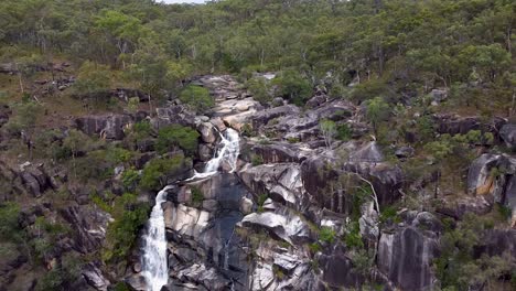 the impressive davies creek falls of cascade in australia - aerial reverse