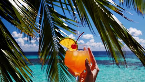 tropical cocktail by the ocean