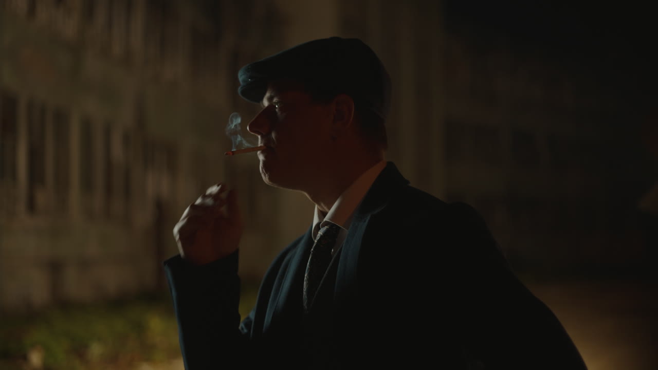 Man Smoking in the Dark